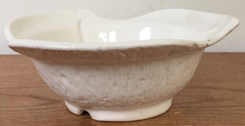 Vtg California Originals Pottery White Mid Century Candy Nut Dish Serving Bowl